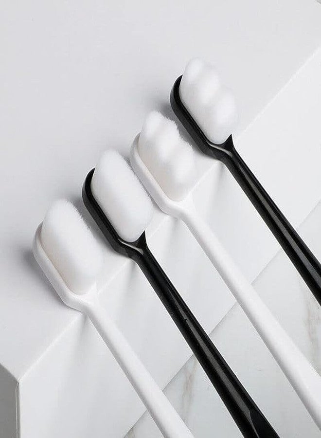 CHEENNY (Pack of 6) Toothbrush for Sensitive Gums, Micro Fur Manual Toothbrush with 20000 Soft Floss Bristle for Men, Women, Elderly, Braces and Gum Recessions, Protect Fragile Gums-(BLACK - WHITE) - Image 1